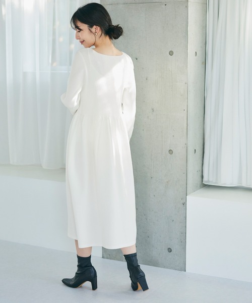 coca（coca）（コカ）の「＼新色登場／ボートネックニットワンピ―ス（ワンピース・レディース・グレー系その他/ブラック/グリーン/ベージュ/ピンク/アイボリー/カーキ・SHORT/LONG）」の17枚目の写真