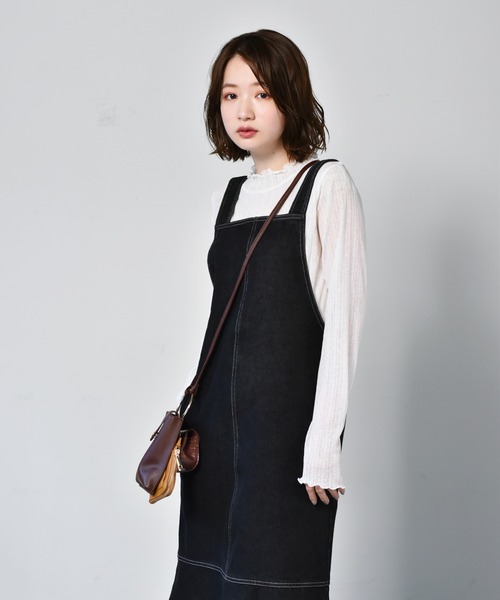 RETRO GIRL(レトロガール)の「マーメイドジャンスカOP(ジャンパースカート・レディース・ダークオレンジ/ブラック/ライトベージュ・FREE)」の12枚目の写真