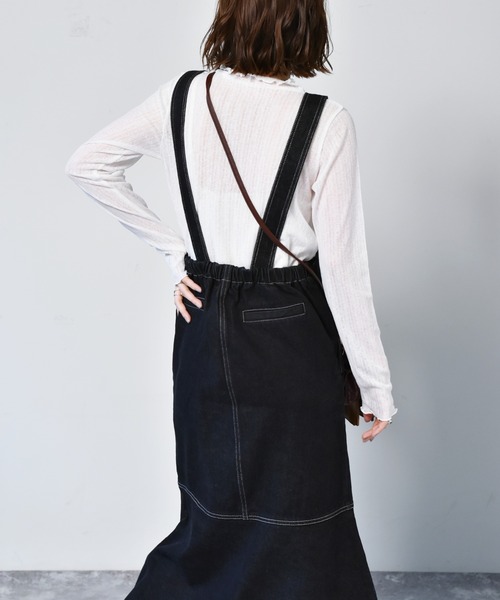 RETRO GIRL(レトロガール)の「マーメイドジャンスカOP(ジャンパースカート・レディース・ダークオレンジ/ブラック/ライトベージュ・FREE)」の14枚目の写真