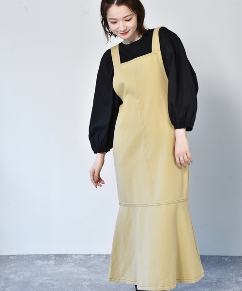 RETRO GIRL(レトロガール)の「マーメイドジャンスカOP(ジャンパースカート・レディース・ダークオレンジ/ブラック/ライトベージュ・FREE)」の15枚目の写真