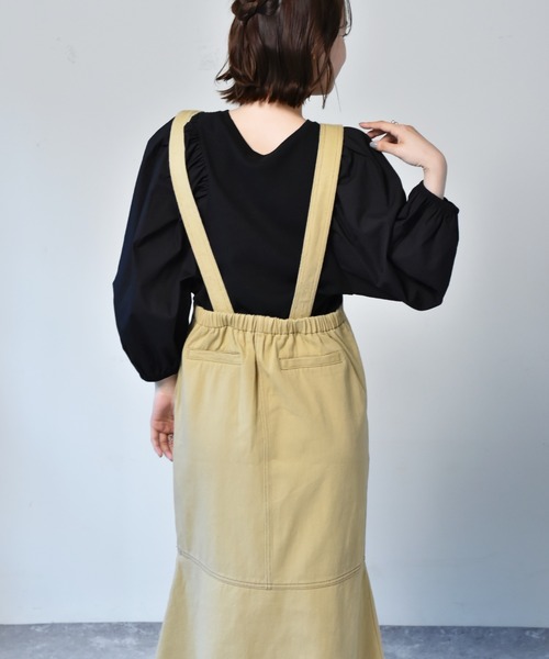 RETRO GIRL(レトロガール)の「マーメイドジャンスカOP(ジャンパースカート・レディース・ダークオレンジ/ブラック/ライトベージュ・FREE)」の17枚目の写真