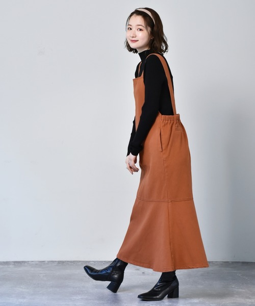 RETRO GIRL(レトロガール)の「マーメイドジャンスカOP(ジャンパースカート・レディース・ダークオレンジ/ブラック/ライトベージュ・FREE)」の10枚目の写真