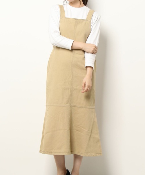 RETRO GIRL(レトロガール)の「マーメイドジャンスカOP(ジャンパースカート・レディース・ダークオレンジ/ブラック/ライトベージュ・FREE)」の21枚目の写真