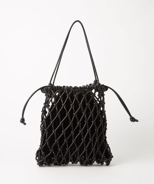 green label relaxing(グリーンレーベルリラクシング)の「メッシュ × エコファー 2WAY バッグ(トートバッグ・レディース・ブラック/ベージュ・FREE)」の2枚目の写真