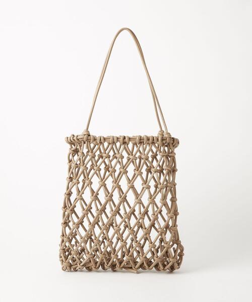 green label relaxing(グリーンレーベルリラクシング)の「メッシュ × エコファー 2WAY バッグ(トートバッグ・レディース・ブラック/ベージュ・FREE)」の3枚目の写真