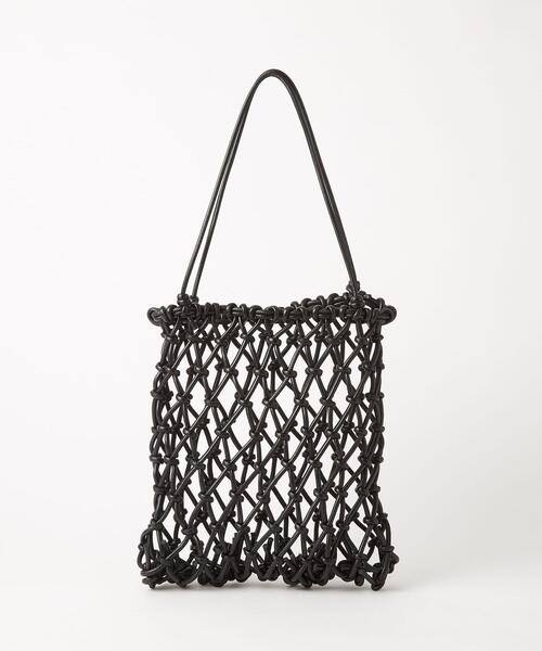 green label relaxing(グリーンレーベルリラクシング)の「メッシュ × エコファー 2WAY バッグ(トートバッグ・レディース・ブラック/ベージュ・FREE)」の9枚目の写真