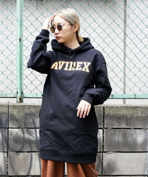 セール Web Depot フーデッド ロゴ ワンピース Hooded Logo Onepiece ワンピース Avirex アヴィレックス のファッション通販 Zozotown