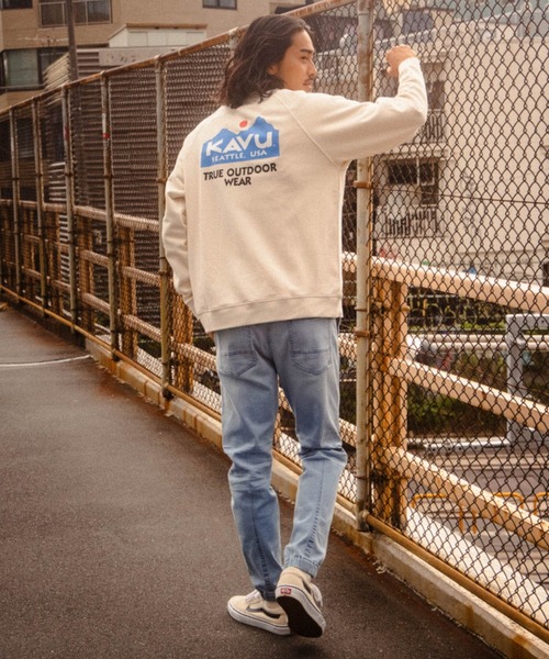KAVU(カブー)の「【KAVU(カブー)】別注TRUE LOGO POCKET SWEAT(Tシャツ/カットソー・メンズ・ネイビー/アイボリー/マスタード・MEDIUM/LARGE)」の5枚目の写真