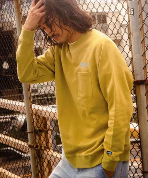 KAVU(カブー)の「【KAVU(カブー)】別注TRUE LOGO POCKET SWEAT(Tシャツ/カットソー・メンズ・ネイビー/アイボリー/マスタード・MEDIUM/LARGE)」の7枚目の写真