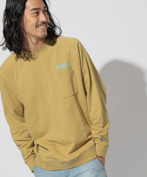 KAVU(カブー)の「【KAVU(カブー)】別注TRUE LOGO POCKET SWEAT(Tシャツ/カットソー・メンズ・ネイビー/アイボリー/マスタード・MEDIUM/LARGE)」の12枚目の写真