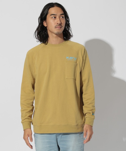KAVU(カブー)の「【KAVU(カブー)】別注TRUE LOGO POCKET SWEAT(Tシャツ/カットソー・メンズ・ネイビー/アイボリー/マスタード・MEDIUM/LARGE)」の16枚目の写真
