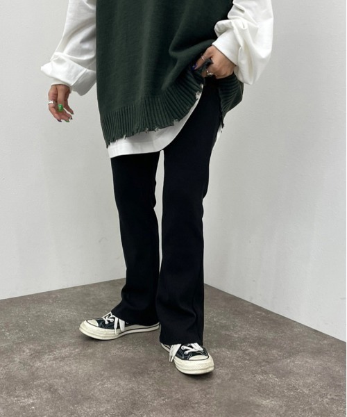 apres jour mignon(アプレジュールミニョン)の「カットオフリブパンツ【ZOZOTOWN限定アイテム】(その他パンツ・レディース・マスタード/ブラック/グリーン/オレンジ/レッド・MEDIUM/SMALL/X-LARGE)」の6枚目の写真