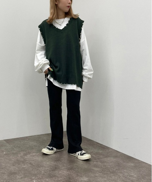 apres jour mignon(アプレジュールミニョン)の「カットオフリブパンツ【ZOZOTOWN限定アイテム】(その他パンツ・レディース・マスタード/ブラック/グリーン/オレンジ/レッド・MEDIUM/SMALL/X-LARGE)」の10枚目の写真