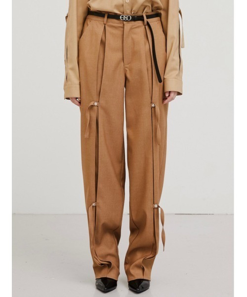 ESC STUDIO（イーエスシースタジオ）の「【ESC STUDIO/イーエスシー スタジオ】slit trouser pants/スリットトラウザーパンツセットアップ スラックス（スラックス・メンズ・ブラック/グリーン/ベージュ・M/L）」の3枚目の写真
