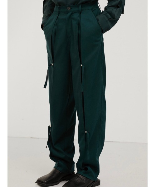 ESC STUDIO（イーエスシースタジオ）の「【ESC STUDIO/イーエスシー スタジオ】slit trouser pants/スリットトラウザーパンツセットアップ スラックス（スラックス・メンズ・ブラック/グリーン/ベージュ・M/L）」の4枚目の写真