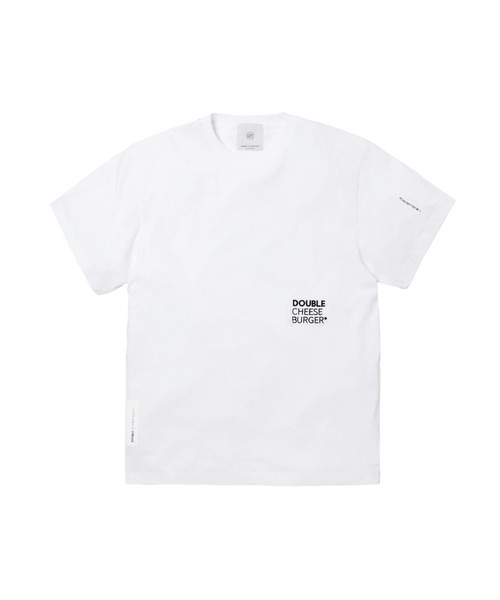 DOUBLE CHEESEBURGER(ダブルチーズバーガー)の「ダブルチーズバーガー Tシャツ -Side Logo- / DOUBLE CHEESEBURGER T-Shirt -Side Logo-(Tシャツ/カットソー・メンズ・ホワイト/ダークブラック/ライトブルー/ライトイエロー・1/2)」の1枚目の写真