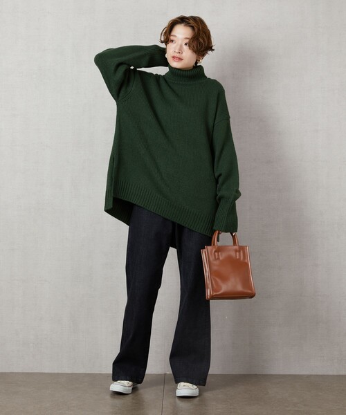 FREAK'S STORE（フリークスストア）の「▽【WEB限定】カラータートルニット(ハイネックニット)（ニット/セーター・レディース・ブラック/ベージュ/パープル/オフホワイト/イエロー/ブルー/グリーン・ﾌﾘ-）」の13枚目の写真