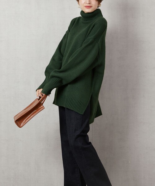 FREAK'S STORE（フリークスストア）の「▽【WEB限定】カラータートルニット(ハイネックニット)（ニット/セーター・レディース・ブラック/ベージュ/パープル/オフホワイト/イエロー/ブルー/グリーン・ﾌﾘ-）」の20枚目の写真