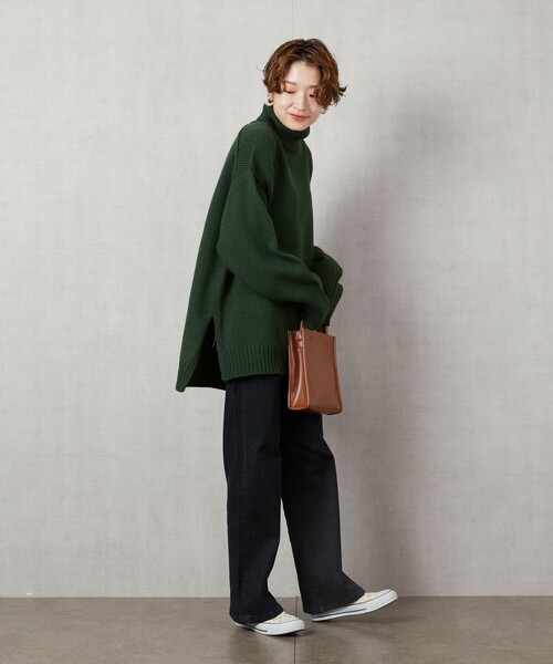 FREAK'S STORE（フリークスストア）の「▽【WEB限定】カラータートルニット(ハイネックニット)（ニット/セーター・レディース・ブラック/ベージュ/パープル/オフホワイト/イエロー/ブルー/グリーン・ﾌﾘ-）」の10枚目の写真