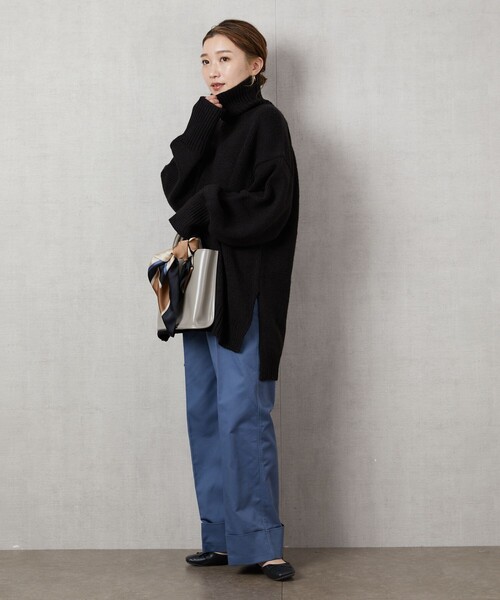 FREAK'S STORE（フリークスストア）の「▽【WEB限定】カラータートルニット(ハイネックニット)（ニット/セーター・レディース・ブラック/ベージュ/パープル/オフホワイト/イエロー/ブルー/グリーン・ﾌﾘ-）」の18枚目の写真