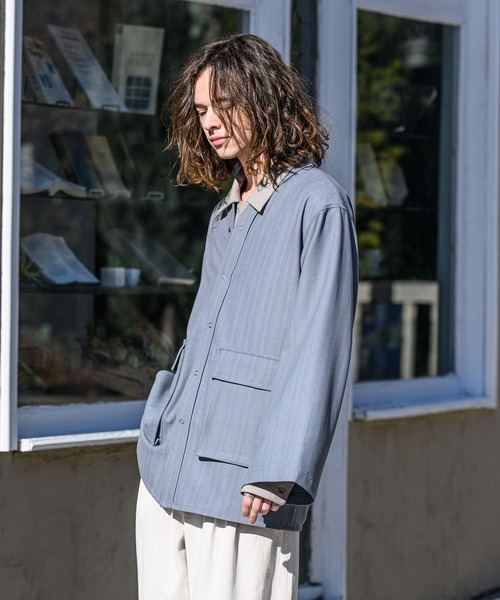 CASPER JOHN（キャスパージョン）の「Ring snap shirt cardigan/リングスナップシャツカーディガン（カーディガン/ボレロ・メンズ・ブラック/ベージュ/サックスブルー・SMALL/MEDIUM/LARGE）」の5枚目の写真