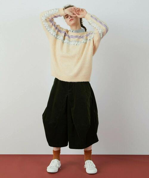 FRAPBOIS（フラボア）の「スリーディーコール パンツ（その他パンツ・レディース・ブラック/カーキ・1/0）」の4枚目の写真