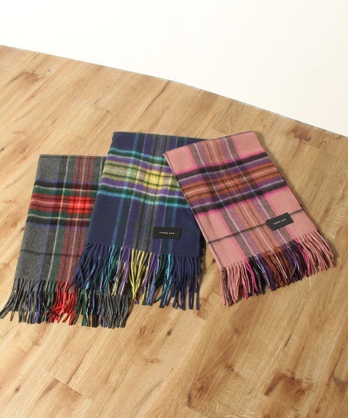 ketty（ケティ）の「カシミアブレンドタータンチェックストール ≪手洗い可能≫（マフラー・レディース・ピンク/グレー/ネイビー・FREE）」の9枚目の写真