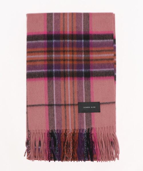 ketty（ケティ）の「カシミアブレンドタータンチェックストール ≪手洗い可能≫（マフラー・レディース・ピンク/グレー/ネイビー・FREE）」の4枚目の写真