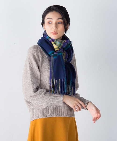 ketty（ケティ）の「カシミアブレンドタータンチェックストール ≪手洗い可能≫（マフラー・レディース・ピンク/グレー/ネイビー・FREE）」の17枚目の写真