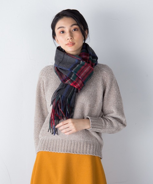 ketty（ケティ）の「カシミアブレンドタータンチェックストール ≪手洗い可能≫（マフラー・レディース・ピンク/グレー/ネイビー・FREE）」の16枚目の写真