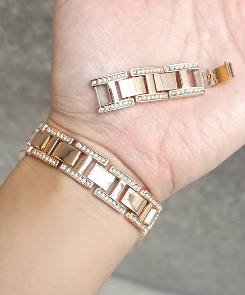 Urban Coral(アーバンコーラル)の「Apple Watch Band / アップルウォッチ バンド ジルコニアジュエリースリム / Urban Coral(デジタル腕時計・レディース・ブラック/ゴールド/ピンク系その他/ホワイト×シルバー・40mm/44mm)」の9枚目の写真