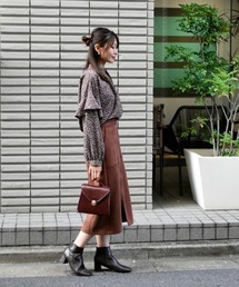 Brownie 小花柄袖フリルブラウス