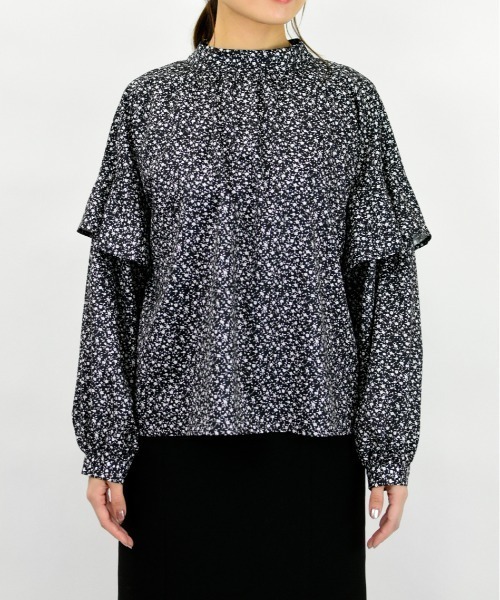 Brownie（ブラウニー）の「Brownie 小花柄袖ﾌﾘﾙﾌﾞﾗｳｽ（シャツ/ブラウス・レディース・ブラウン/ブラック/ネイビー・FREE）」の12枚目の写真