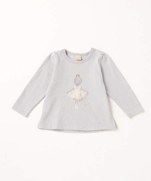 バレリーナモチーフ長袖tシャツ