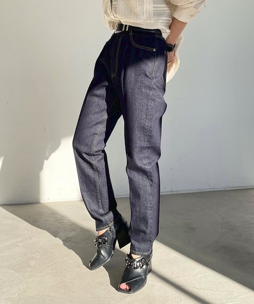 PAGEBOY（ページボーイ）の「ドレスジーンズ（デニムパンツ・レディース・サックスブルー/インディゴブルー・25inch/26inch/27inch）」の2枚目の写真