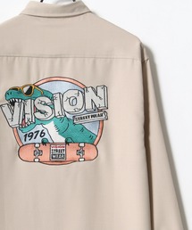 VISION STREET WEAR（ヴィジョンストリートウェア）の「VISION STREET WEAR/ヴィジョンストリートウエア オーバーサイズ バックプリント 恐竜 刺繍 トロミシャツ（シャツ/ブラウス・メンズ）」