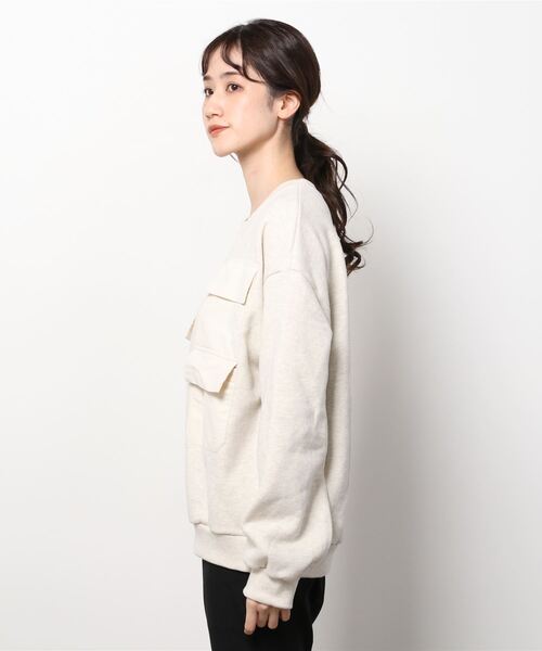 Figments（フィグメンツ）の「3ポケットスウェット（スウェット・レディース・ブラック/オートミール・FREE）」の3枚目の写真