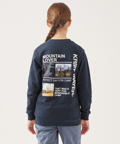 KRIFF MAYER Kid's Collection(クリフメイヤーキッズコレクション)の「ネオン襟クルー(スウェット・キッズ・サックスブルー/グレー/オレンジ/ネイビー・170/120/150/140/160/130)」の1枚目の写真