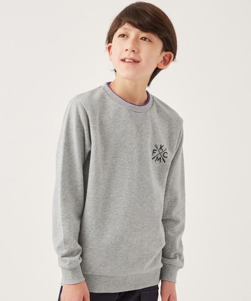 KRIFF MAYER Kid's Collection(クリフメイヤーキッズコレクション)の「ネオン襟クルー(スウェット・キッズ・サックスブルー/グレー/オレンジ/ネイビー・170/120/150/140/160/130)」の2枚目の写真
