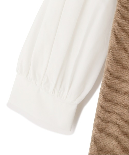 FREE'S MART（フリーズマート）の「布帛ドッキングパフスリーブミニ丈ワンピース（ワンピース・レディース・ベージュ/ブラック・FREE）」の16枚目の写真