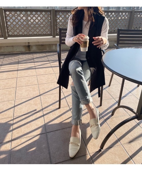 frames RAY CASSIN(フレームスレイカズン)の「WEB限定 サイドベルト付きジレ セットアップ着用可(ベスト・レディース・ピンク/ブラック/イエロー×グリーン/アイボリー/キャメル/チャコールグレー/ベージュ・FREE)」の19枚目の写真