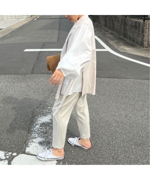 frames RAY CASSIN(フレームスレイカズン)の「WEB限定 サイドベルト付きジレ セットアップ着用可(ベスト・レディース・ピンク/ブラック/イエロー×グリーン/アイボリー/キャメル/チャコールグレー/ベージュ・FREE)」の10枚目の写真