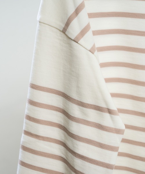 natural couture（ナチュラルクチュール）の「ちょいゆるナバルボーダーT（Tシャツ/カットソー・レディース・ブラック/ベージュ/ブルー/ラベンダー/イエロー・FREE）」の15枚目の写真