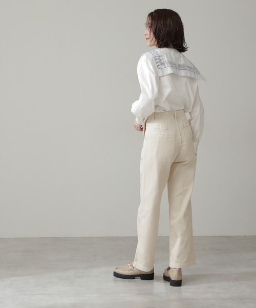 N.（N. Natural Beauty Basic）（エヌエヌナチュラルビューティーベーシック）の「◆ＭＩＸストライプシャツ（シャツ/ブラウス・レディース・オフホワイト/ブルー・MEDIUM）」の9枚目の写真