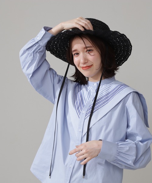 N.（N. Natural Beauty Basic）（エヌエヌナチュラルビューティーベーシック）の「◆ＭＩＸストライプシャツ（シャツ/ブラウス・レディース・オフホワイト/ブルー・MEDIUM）」の15枚目の写真