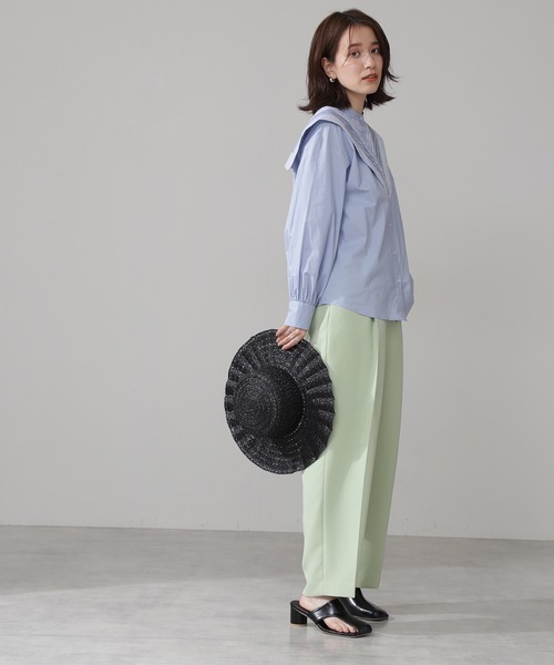 N.（N. Natural Beauty Basic）（エヌエヌナチュラルビューティーベーシック）の「◆ＭＩＸストライプシャツ（シャツ/ブラウス・レディース・オフホワイト/ブルー・MEDIUM）」の14枚目の写真