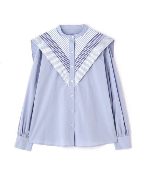 N.（N. Natural Beauty Basic）（エヌエヌナチュラルビューティーベーシック）の「◆ＭＩＸストライプシャツ（シャツ/ブラウス・レディース・オフホワイト/ブルー・MEDIUM）」の20枚目の写真