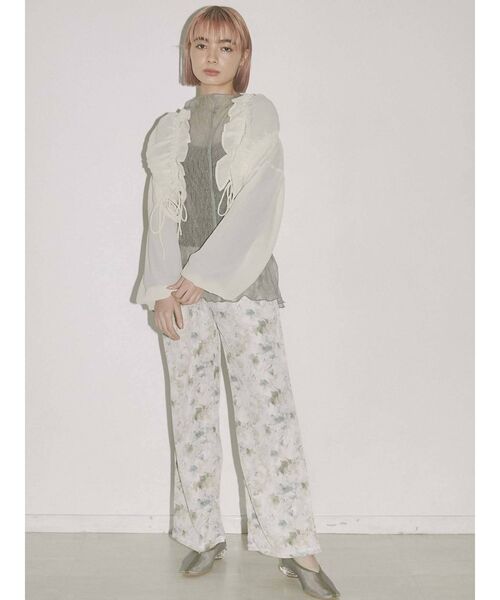 merry jenny（メリージェニー）の「ドロストショートガウン（シャツ/ブラウス・レディース・ブラック/パープル/アイボリー・FREE）」の16枚目の写真