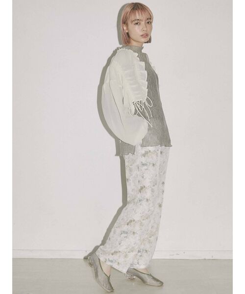 merry jenny（メリージェニー）の「ドロストショートガウン（シャツ/ブラウス・レディース・ブラック/パープル/アイボリー・FREE）」の19枚目の写真