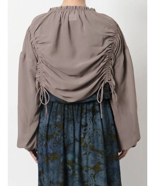 merry jenny（メリージェニー）の「ドロストショートガウン（シャツ/ブラウス・レディース・ブラック/パープル/アイボリー・FREE）」の5枚目の写真